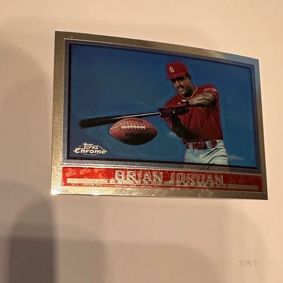 Topps Chrome Card with Red and Blue Accents  Brian jordan mint condition - Picture 2 of 3